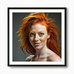 Portrait Of A Woman With Red Hair 3 Art Print