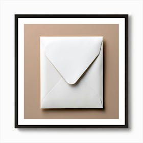 White Envelope On A Beige Background Art Print