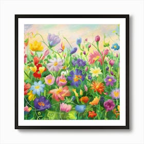 Colorful Flowers 8 Art Print