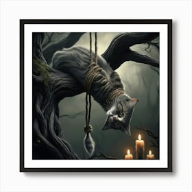 Default A Gothic Mystical Cat Rendered In Eerie Photorealistic 3 Art Print