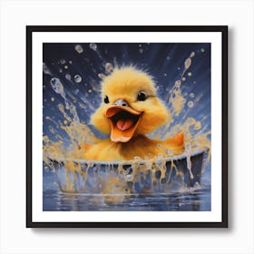 Duck In A Tub Art Print