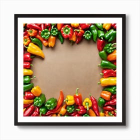 Frame Of Peppers 1 Art Print