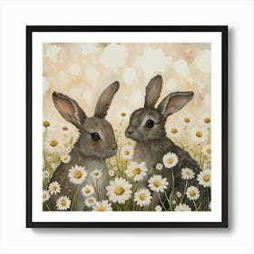Bunnies Fairycore Painting 6 Art Print