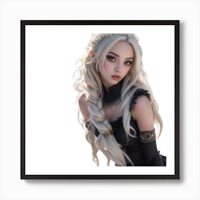 Girl With Long Blonde Hair Art Print