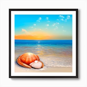 Sea Shell On The Beach Art Print