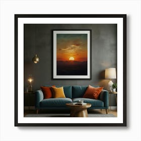 Sunset Over The Mountains Art Print