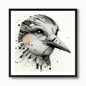 Creative Human Bird Head Drawing - Wild Bird Artwork 118 Art Print