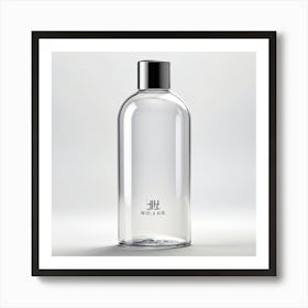 Transparent Glass Bottle Featuring Minimalistic Design Smooth Surface Subtle Reflection Of Ambient Art Print