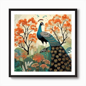 Bird In Nature Peacock 2 Art Print