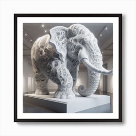 Elephant Sculpture Art Print