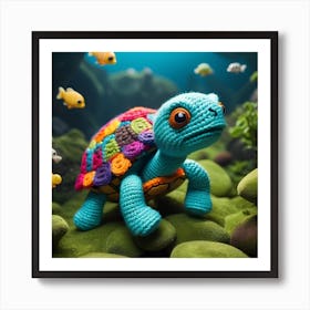 Crochet Turtle Art Print