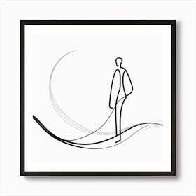 Man Walking On A Wave Art Print