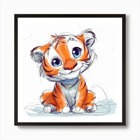 Cute Tiger Art Print