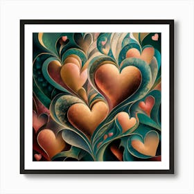 Hearts Of Love Art Print