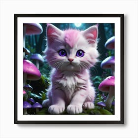 A Pink Kitten Art Print