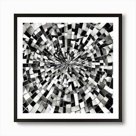 Black and White Abstract Art 77 Art Print