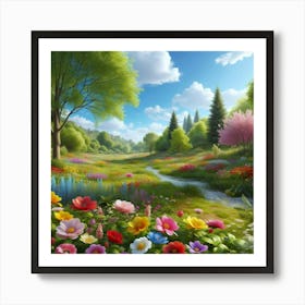 Flowers In The Garden Art Print