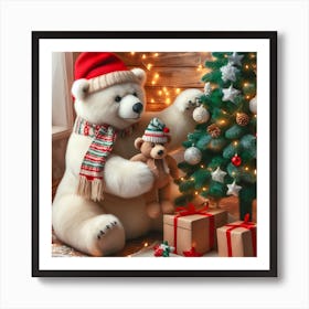 Christmas Teddy Bear Art Print