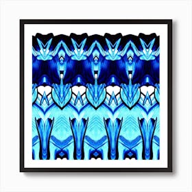 Abstract Blue Pattern. Hand painted blue painting Art Print