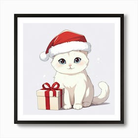 Santa Cat 4 Art Print