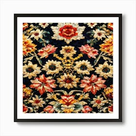 Intricately Woven Floral Motifs Evoke A Sense Of S (1) Art Print