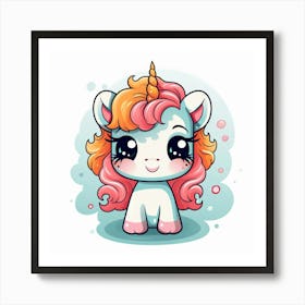 Unicorn With Rainbow Mane 23 Art Print