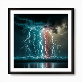 Lightning In The Sky 5 Art Print