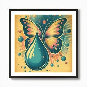 Butterfly With Drop Of Water Art Print