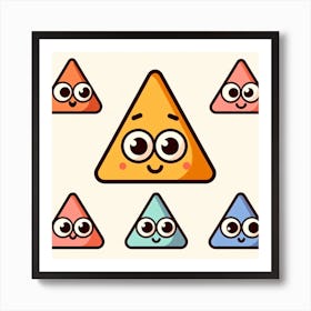 Cartoon Triangles Art Print