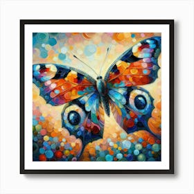 Bold Colourful Acrylic Style Butterfly I Art Print