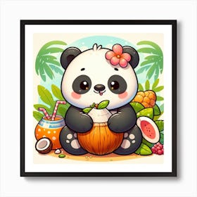 Cartoon Panda 1 Art Print