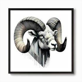 Aries - Abstract Line Art Illustration 299 Art Print