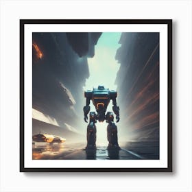 Robot In Space 2 Art Print