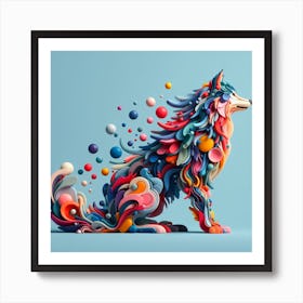 3d Wolf Art Print