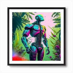 Robot In The Jungle Art Print