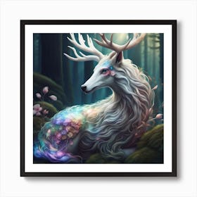 Deer in the jungle Art Print