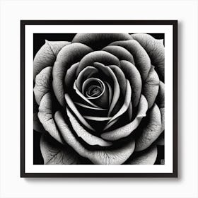 Black And White Rose 1 Art Print