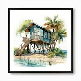 House On The Beach Art Print