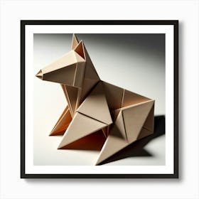 Origami Dog Art Print