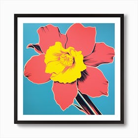 Daffodil 2 Pop Art Illustration Square Art Print