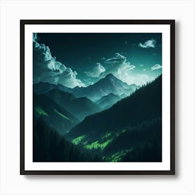 Mountain Landscape - Mountain Stock Videos & Royalty-Free Footage Art Print