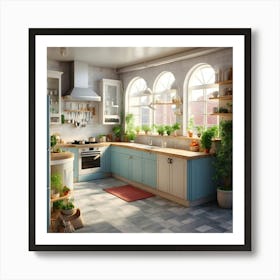 Isometric Kitchen 5 Art Print
