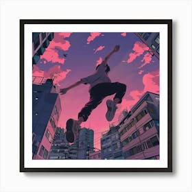 Anime, City, Cityscape Art Print