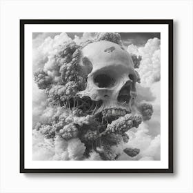 Skull In The Clouds 1 Art Print