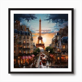 Paris At Sunset Art Print