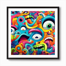 Colorful Monsters Art Print