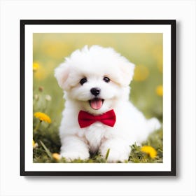 Cute Puppy In A Bow Tie Art Print