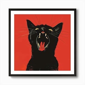 Screaming Cat Art Print