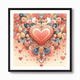 Valentine's Day, heart pattern Art Print