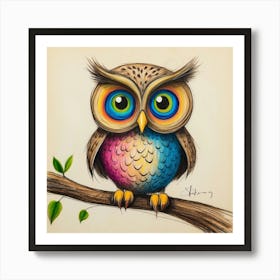 Colorful Owl 5 Art Print